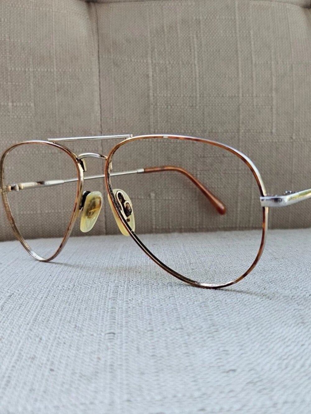 Vintage Tura Men Eyeglasses Frame Gold Tone Eyewear Glasses Aviator Frame only